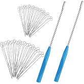 Hotop 90 Pcs Inoculation Loop with 2 Inoculating Rods, Mycology Agar Loop | Reusable Metal Sterile Loop, Nichrome Inoculation Loop for Microbiology Mushroom Cell Culture, Science Education Lab Tool