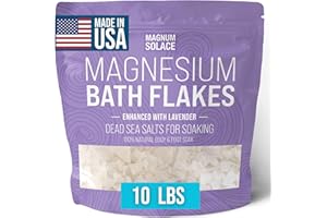 MAGNUM SOLACE Magnesium Flakes for Bath - Magnesium Chloride Flakes with Lavender – Dead Sea Salts for Soaking – Magnesium Bath Flakes - Enhanced with Lavender (10 Pound)
