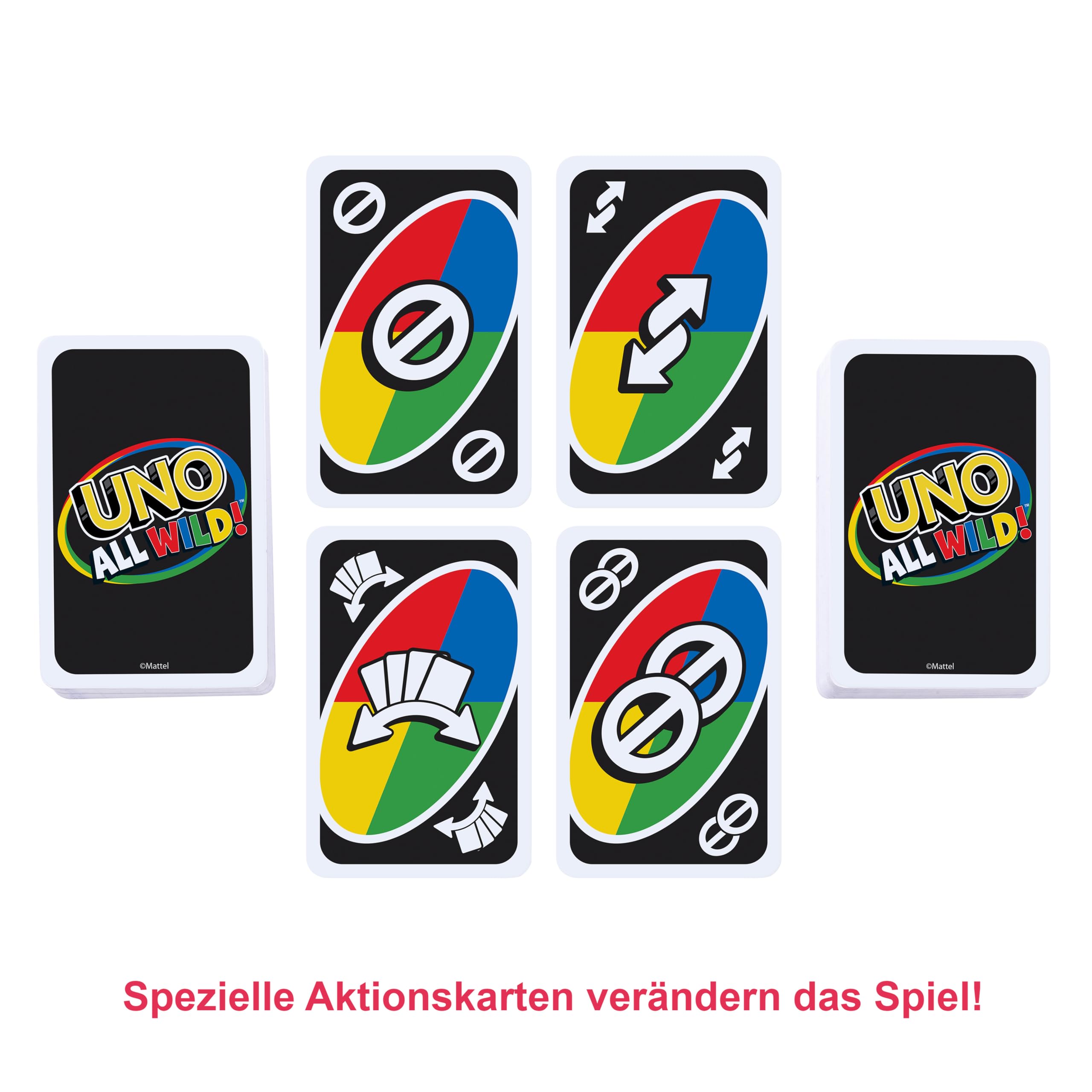 Mattel Games HHL33 - UNO All Wild Kartenspiel mit 112 Karten, Reisespiel, Kinderspiel, Familienspiel und Gesellschaftsspiel, ab 7 Jahren 5