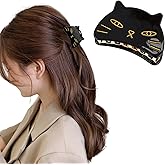 Hapdoo 1pc Black Cat Gifts for Women, Small Cute Animal Hair Claw Clips Cat Lover Gifts for Girls, Funny Pet Themed Hair Accessories Memorial Gift for Mother's Day, Birthday
