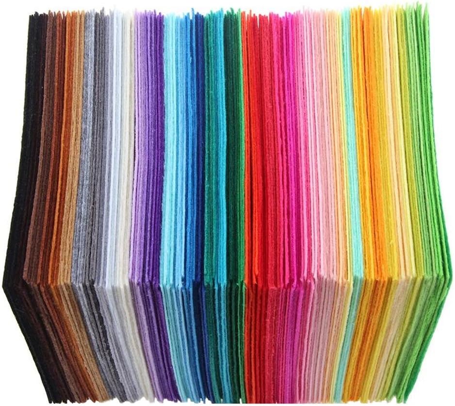 Suruc - Felt Fabric Sheet, 40 pcs Non-Woven Fabric Felt Polyester DIY Kindergarten Home Apparel Sewing Doll Accessories(20x20cm)
