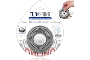 Hair Catcher for Shower Drain & Bathtub – TubRing Pop-Up Drain Protector & Strainer, Reusable Silicone Stopper for Bathroom C