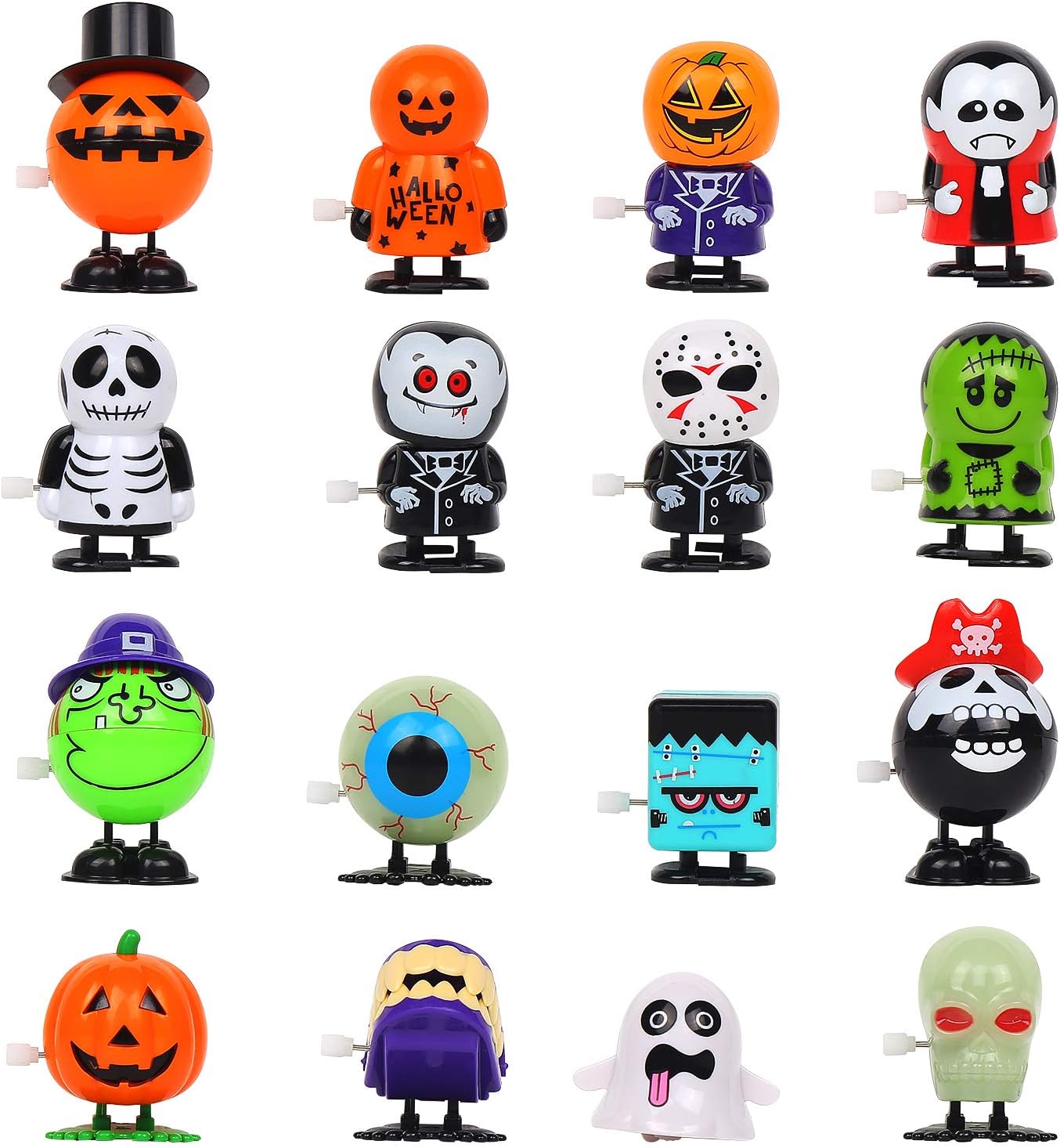 LOKIPA 16 Pcs Halloween Wind Up Toys for Kids,Halloween Clockwork Wind