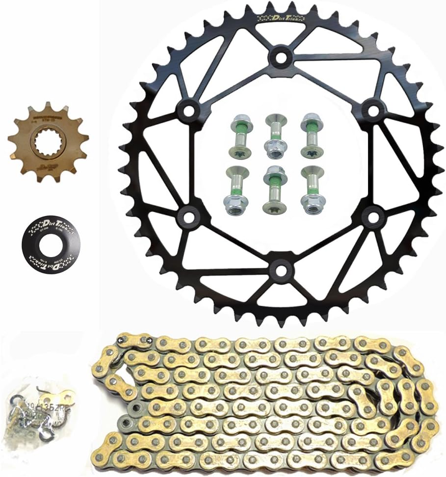 Dirt Tricks Front & SE BLACK Rear Sprocket + Regina Z Ring Chain Kit - 13/49 - compatible with Husaberg Husqvarna KTM