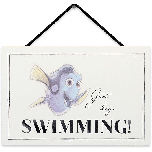 FOTAP Dory Kosmetiktasche – „Keep Swimming“ Design, 23,5x17 Cm, Wasserdichte Segeltuchtasche (Weiß)