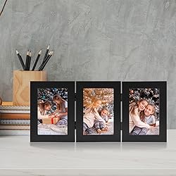 Frametory 4x6 Triple Picture Frames, Trifold Photos