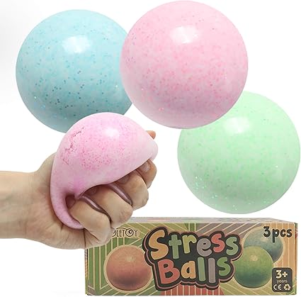 3 Pack Stress Ball, Fidget Sensory Toy 