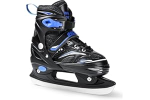 OBENSKY Ice Skates - Adjustable Ice Skates for Kids, Girls and Boys - Toddler Ice Hockey Skates for Outdoor and Rink, Soft Padding and Reinforced Ankle Support
