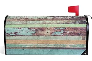 Wamika Vintage Wood Texture Mailbox Cover - Magnetic, 18" X 21"