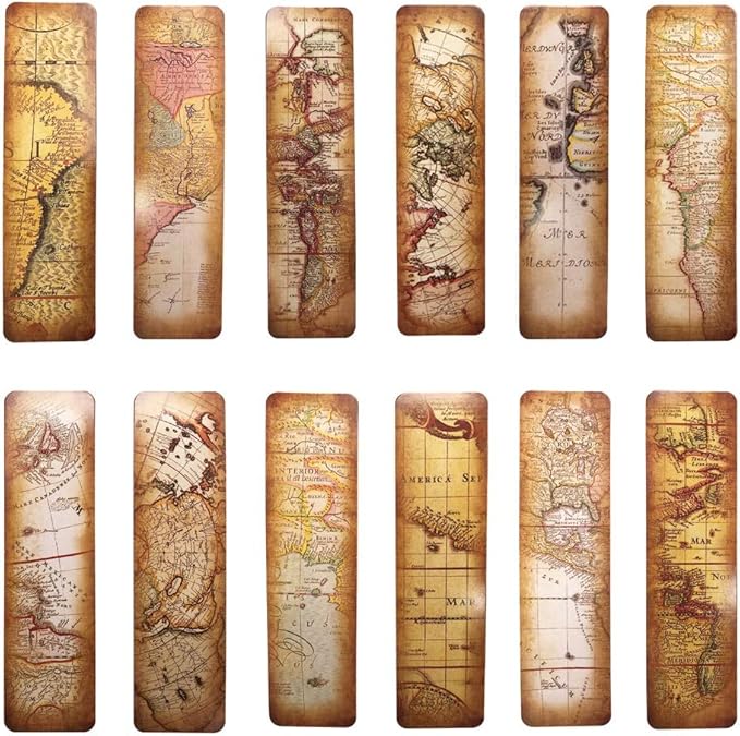 Vintage Style Bookmarks for Women Men, 30PCS (The Secret of Map