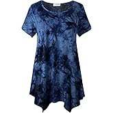 LARACE Short Sleeve Shirts for Womens Plus Size Tops Casual Summer Clothes Asymmetrical Tunic Blouses