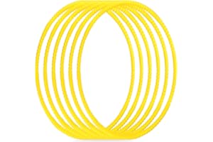 Liengoron 6PCS Toy Hoop Bundle Pack Color Toy Hoop for Kids Exercise Ring Toy Fitness Hoops Snap Together Detachable Adjustable Weight Size Plastic Hoop Exercise Hoops for Sports