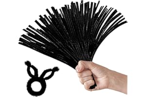 YOBLINK 100PCS Black Pipe Cleaners,Pipe Cleaners Craft Bulk,Black Pipe Cleaner for Hair