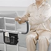 BEEYEO Bed Rails for Elderly Adults, Height Adjustable Bed Assist Rail with Storage Pouch, Safety Bed Handle with Support Legs for Seniors, Fit Any Beds