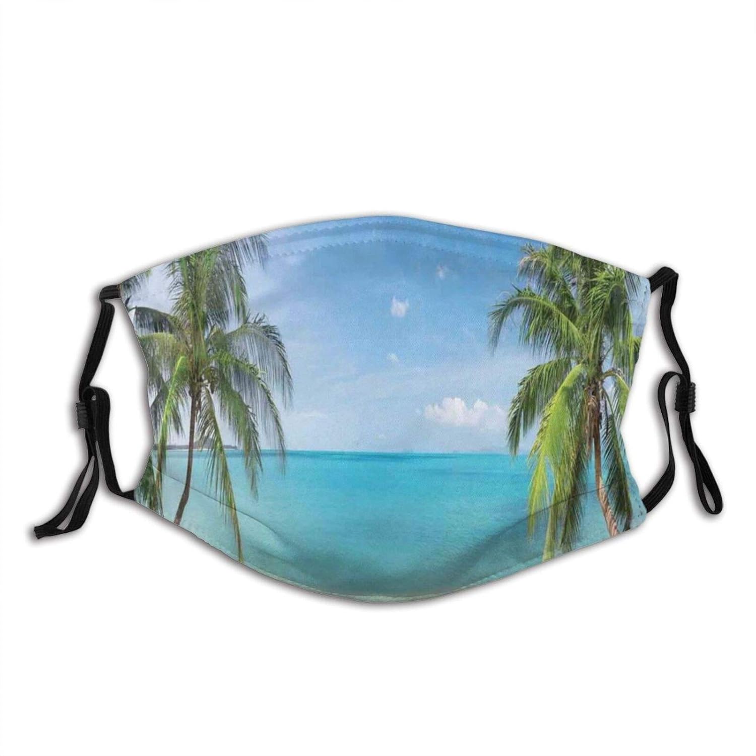 Comfortable Printed mask, Panoramic Tropical Beach Exotic