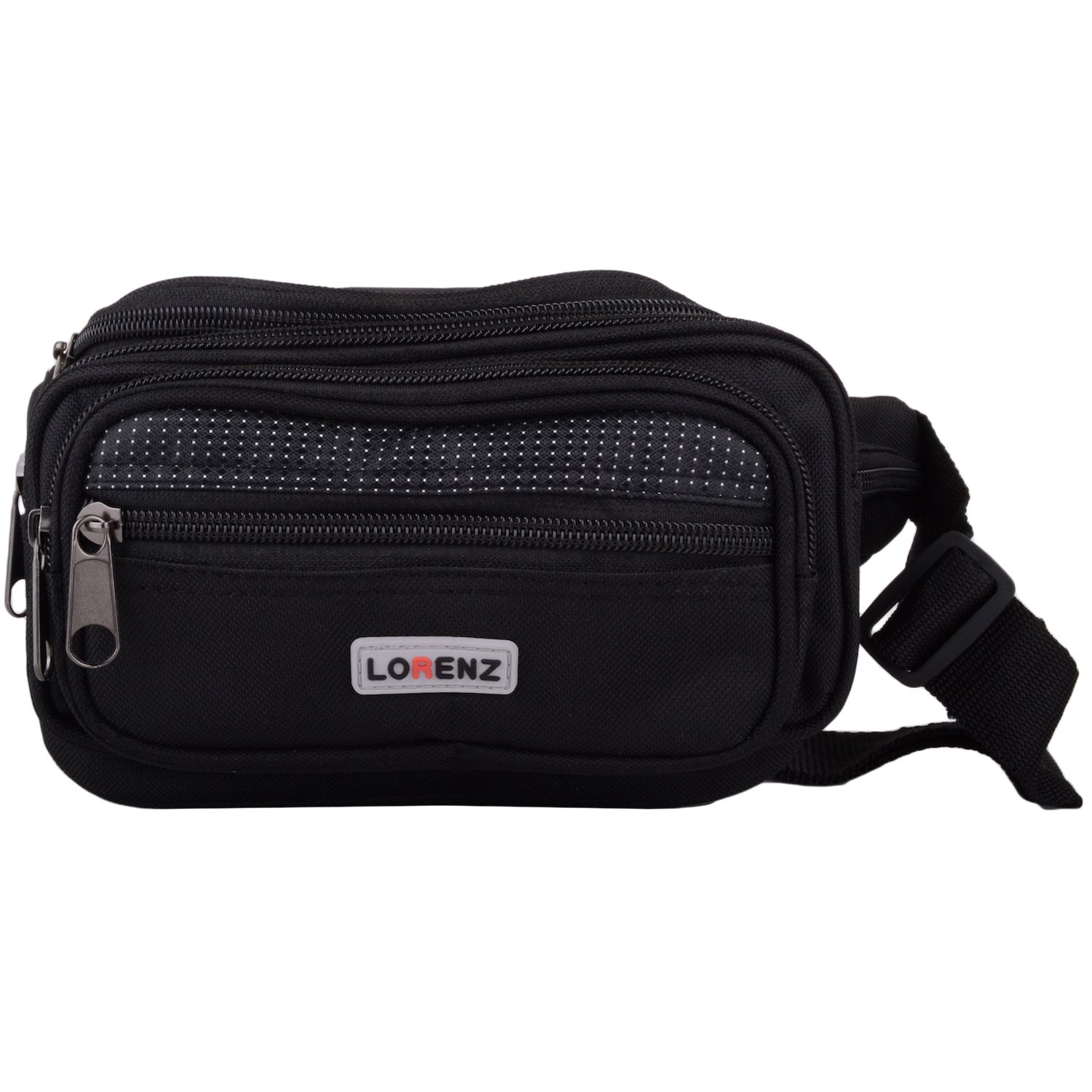 Ladies/Mens Canvas Style Travel/Holiday Bum Bag/Waist Bag with Adjustable Strap - Black