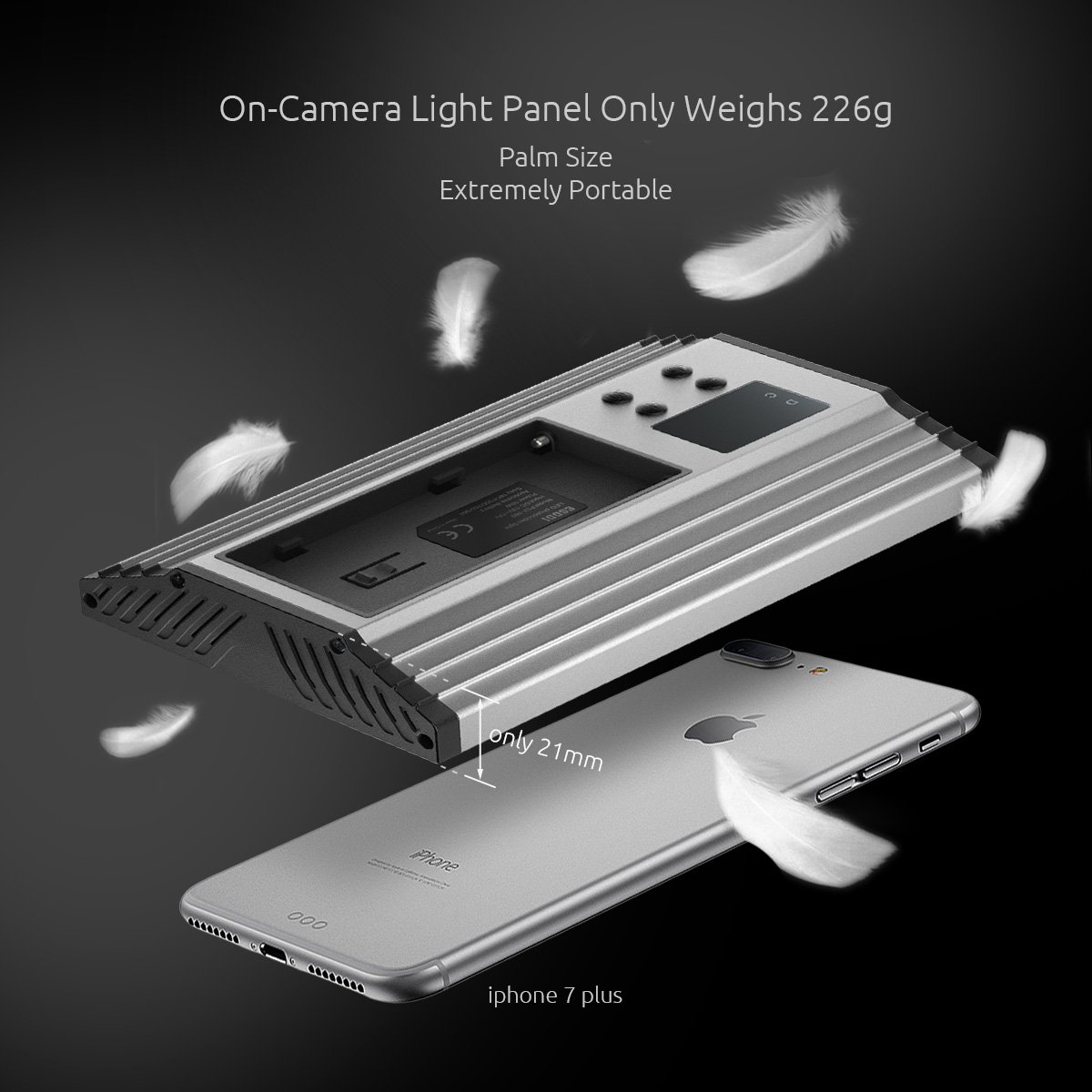 ESDDI LED Camera/Camcorder Video Light Panel for Lighting in Studio or Outdoors, 3200K to 5600K Variable Color Temperature, Ultra Thin Anodized Aluminum Housing