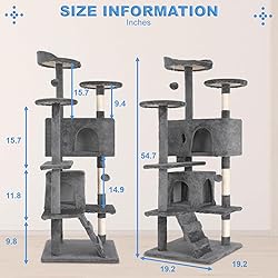 FDW Cat Tree 54in Cat Tower Multi-Level Durable Cat