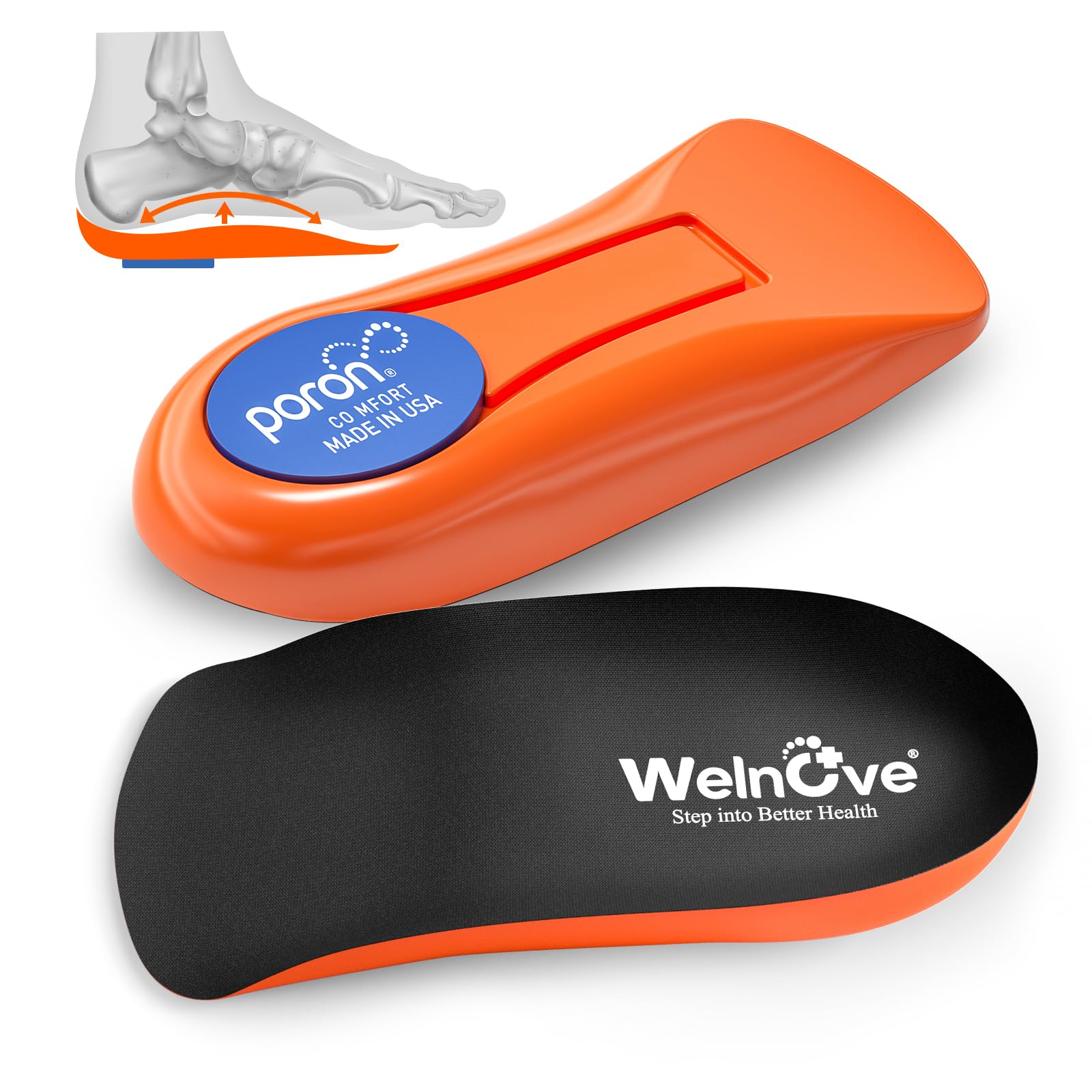Photo 1 of Welnove Gel Heel Cushion Cups With Arch Support - (FSA or HSA Eligible) for Plantar Fasciitis Relief, Pain, Achilles Tendonitis, Spur, Support - Women 9.5-13 & Men 8.5-12