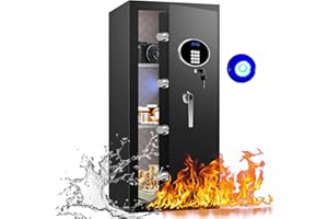 ToruKeep 8.0 Cu ft Extra Large Heavy Duty Home Safe Box Fireproof Waterproof, Anti-Theft Digital Security Box with LCD Display, LED Lighting, Removable Shelf for Office Hotel Documents Money Firearm