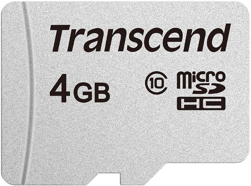 Transcend 4GB microSDHC Class 10 TS4GUSD300S Card Only no SD Adapter