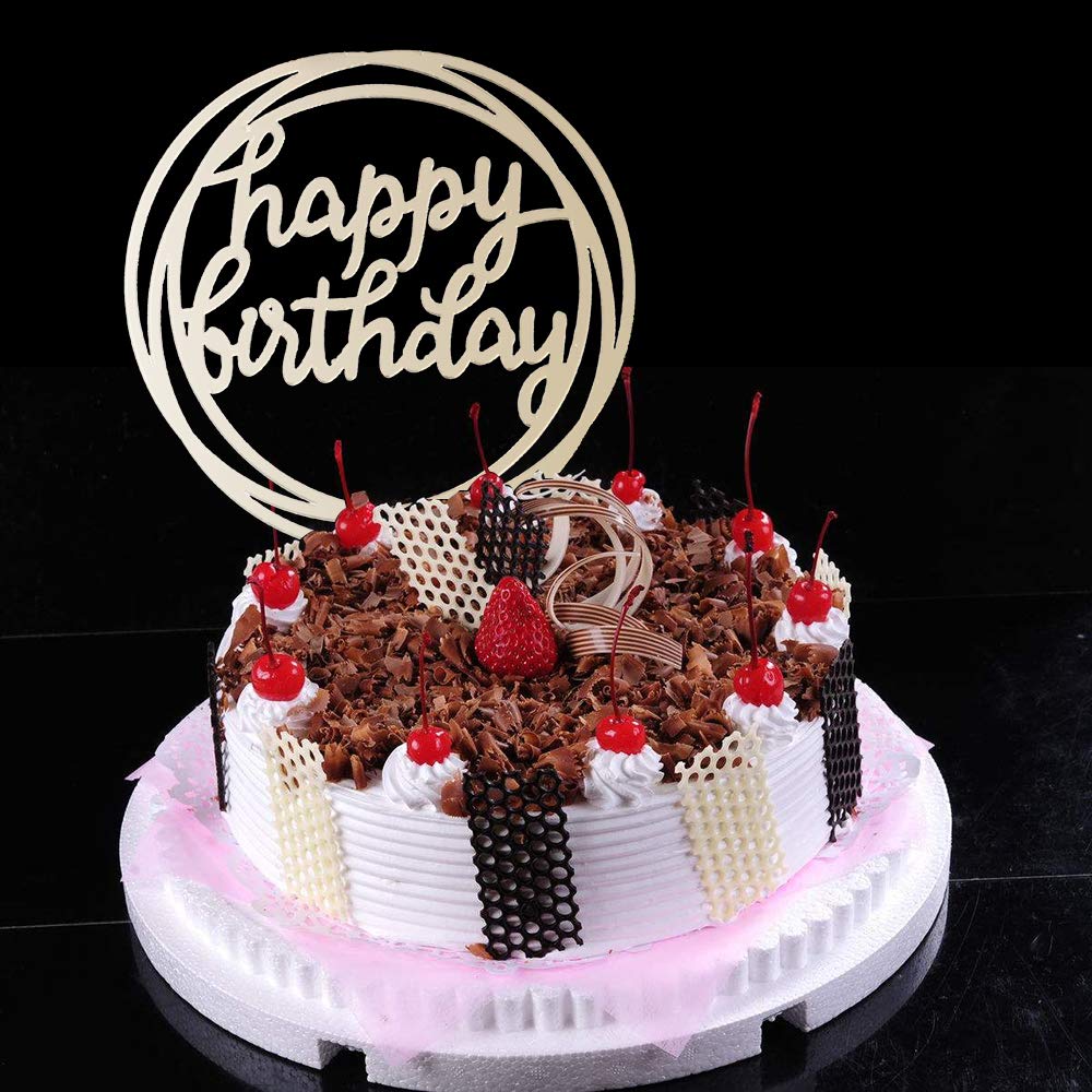 Carre Nnmnbv Decoration De Gateau Cadeaux Pour Bebe Enfants Diy Lettre Acrylique Dore Cake Top Drapeau Happy Birthday Cake Topper Loisirs Creatifs Decorations Et Accessoires De Fetes