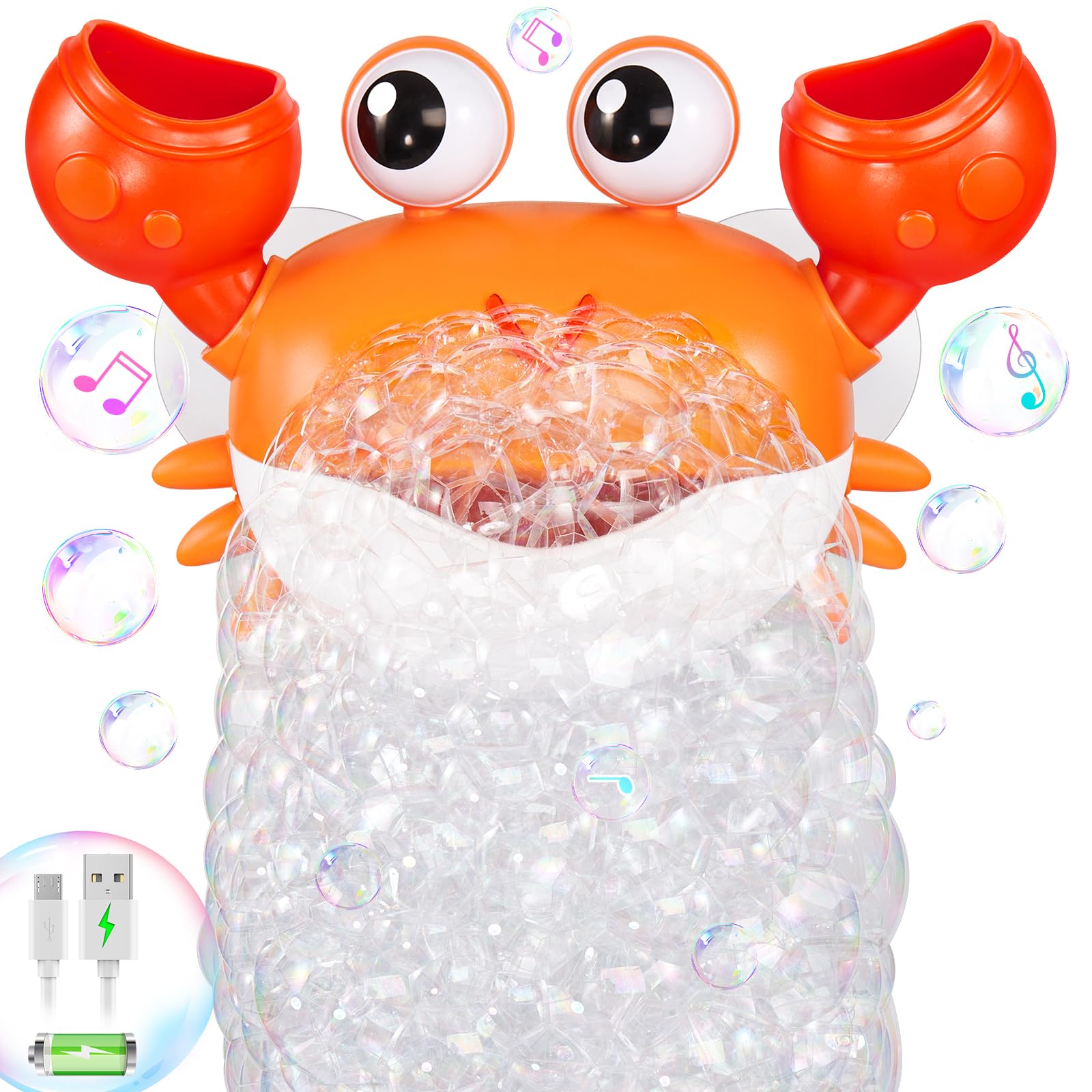 Photo 1 of Gigilli Crab Baby Bath Toys, Rechargeable Bath Bubble Machine for Toddler, Automatic Shower Bathtub Bubble Maker with Music Control for Kids Ages 1-3 6-12 12-18 Months 1st Birthday Gifts