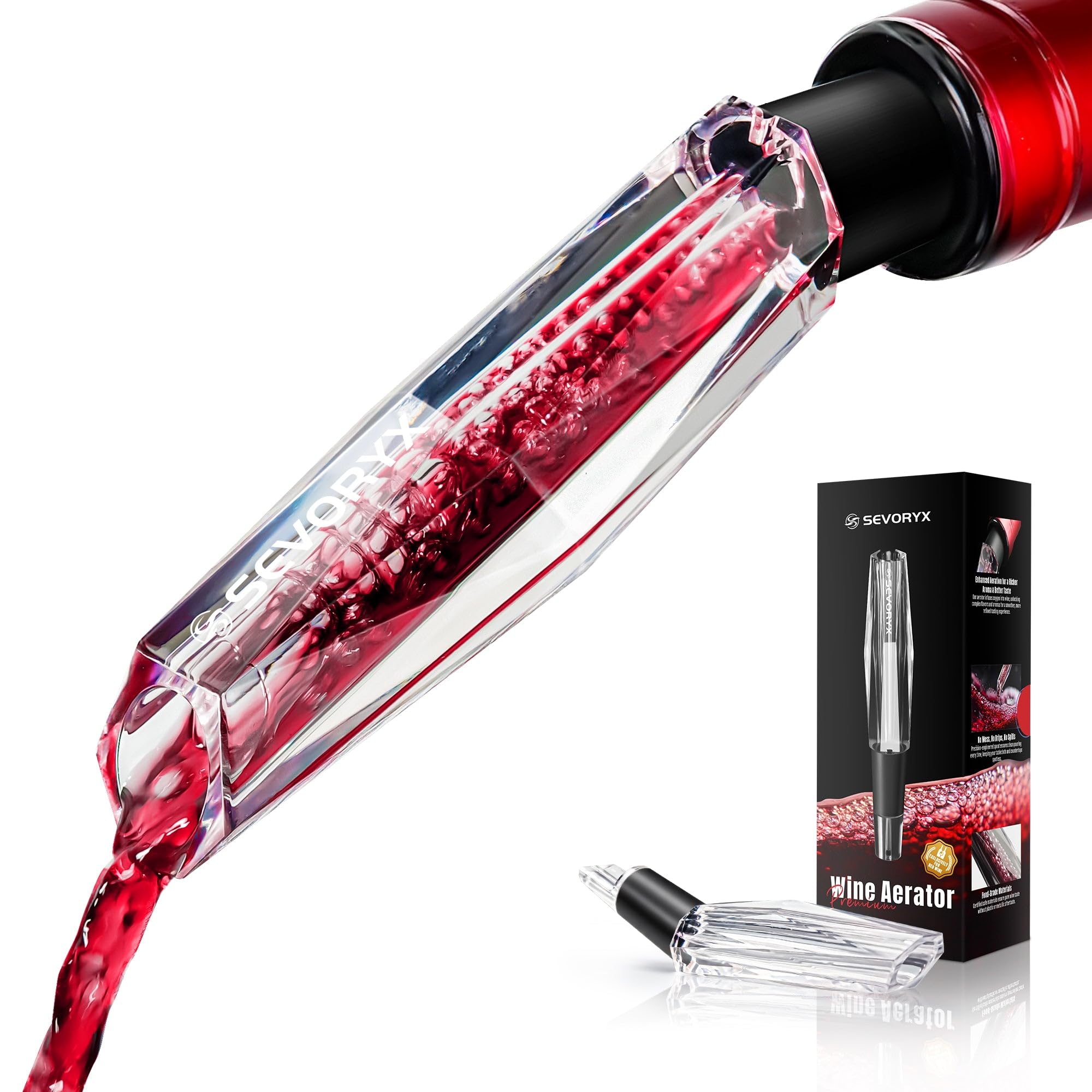 Photo 1 of *2 pak**Sevoryx Wine Aerator Pourer Spout, Premium Wine Aerator Pourers with Enhanced Aeration, Durable One-Piece Design, No Drips/Spills. Ideal Christmas and Birthday Gift for Wine Lovers.