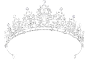 JITINX Crystal Tiaras & Crowns for Women, Bride Royal Queen Headband Princess Headpieces for Birthday Cake Crown & Prom Pageant Party