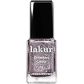 LONDONTOWN lakur Nail Polish - Chip-Resistant, Non-Toxic, Conditions & Hydrates Nails Shimmery Silver Glitter