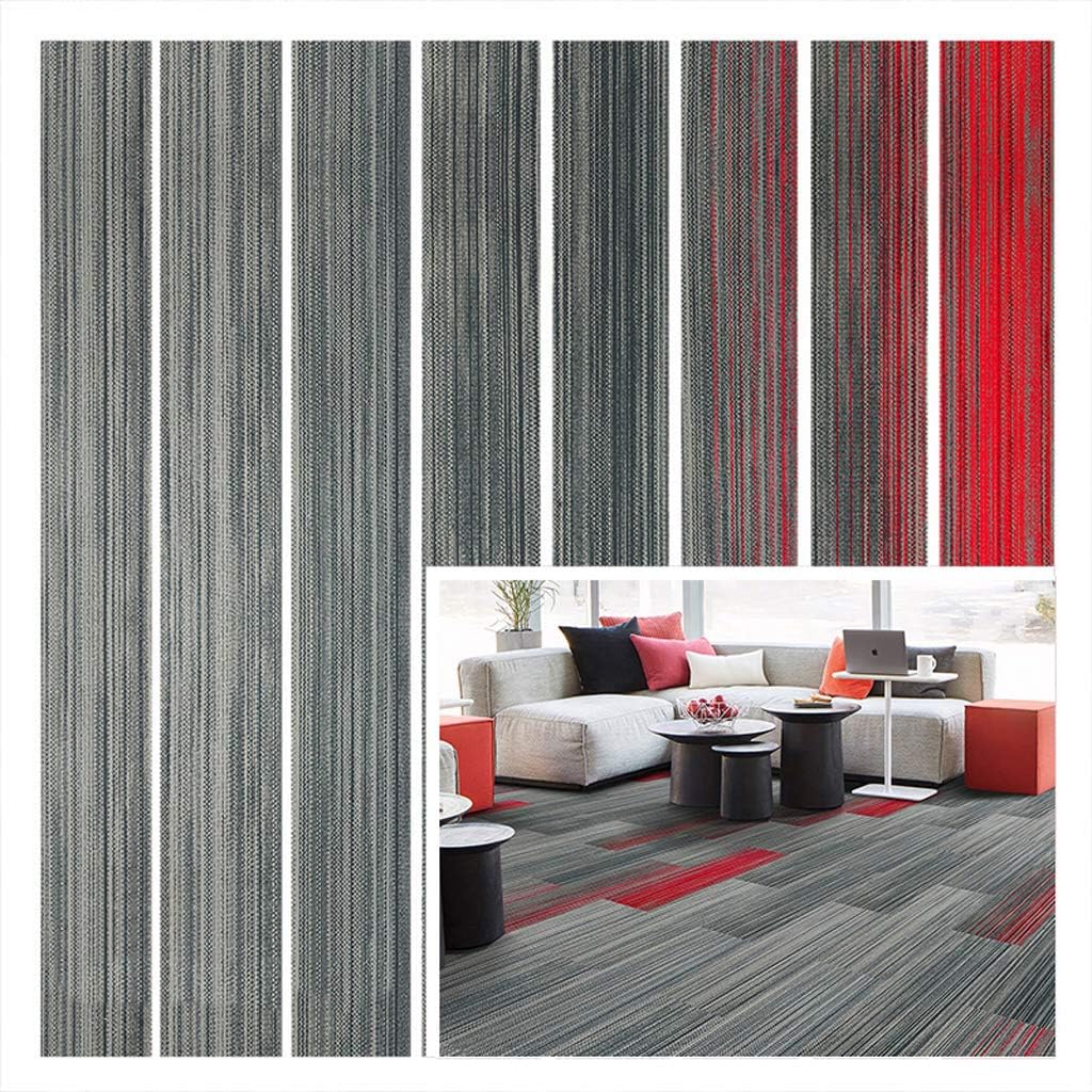 Carpet tiles Lxn Affordable Nylon Carpet Floor Tiles 10x40 inch,Commercial/Household, Non Slip Carpet Squares PVC Backed and Washable Floor Tile