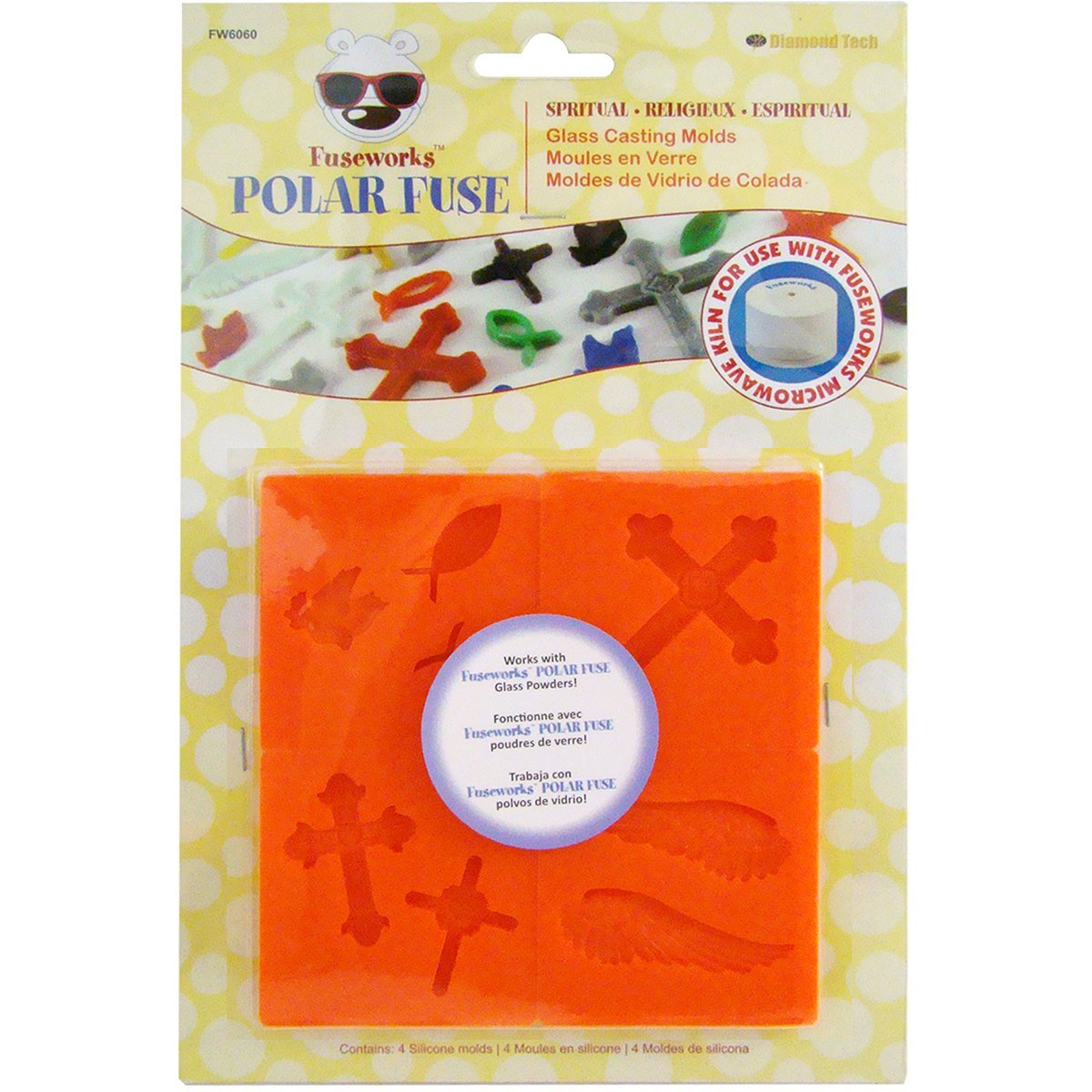Diamond Tech Crafts Fuseworks Polar Fuse Glass Casting Molds x 2.25-inch 4 kg-Spiritual