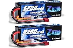 Zeee 3S 5200mAh Lipo Battery 11.1V 80C Hardcase Battery with T Connector for RC Car Boat Truck Helicopter Airplane Racing Models(2 Pack)