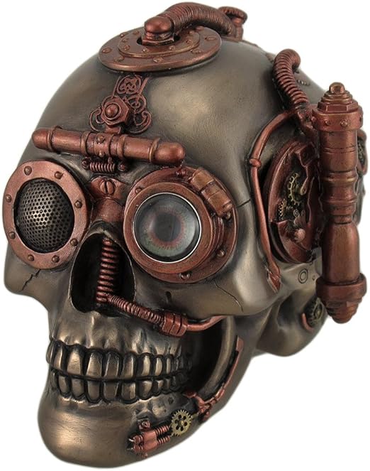 Steampunk caja de caja con forma de calavera con cajón secreto: Amazon.es: Hogar