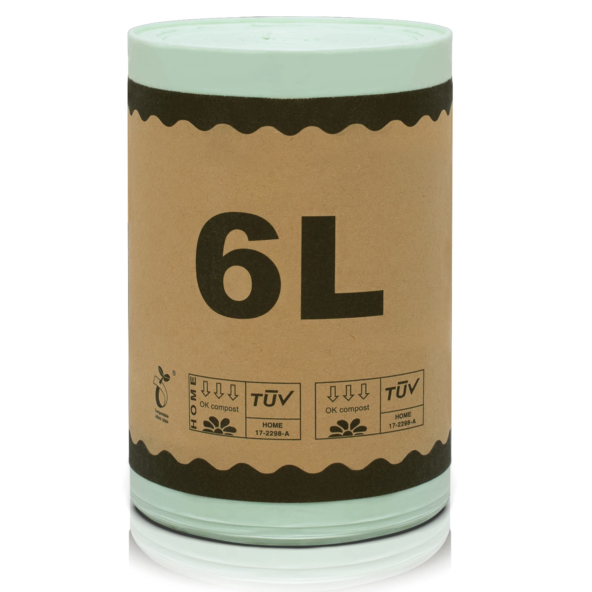 YourCasa 6L Organic Waste Liners, 100% Compostable, Tear-Resistant and Leak-Proof Organic Waste Bags for Organic Waste Bins, Composters (36 x 35 - 6 L)