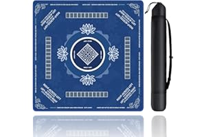 SWEETONE Mahjong Mat, Mahjong Mat for Table with Bag, 31.5" x 31.5" Rubber Anti Slip and Noise Reduction Board Gaming Mat for Mah Jongg, Poker, Board Tile Games, Dominoes
