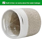 Tenn Well 20cm Plant Pot with Liner Cotton Indoor Planter Woven Basket White view 4