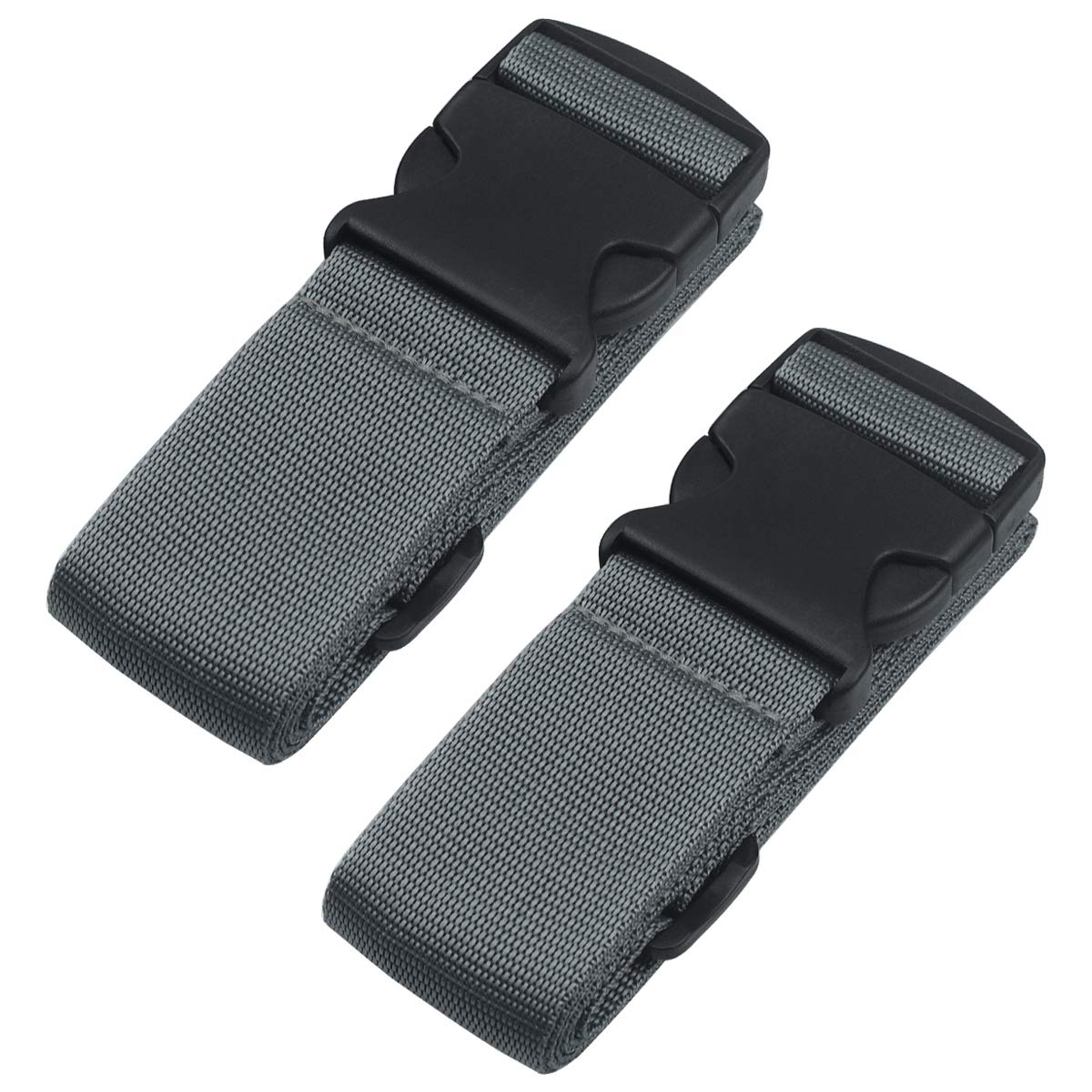 Heavy Duty Luggage Straps for Suitcases Packing Belts Travel Accessories Adjustable Bag Strap 2 Pack (Grey)