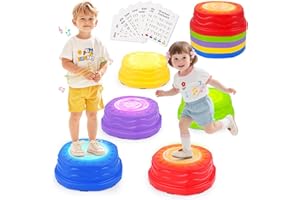 QANIY Stepping Stones for Kids,Toddler Stepping Stones Indoor & Outdoor, 5pcs Light up & Music Non-Slip Balance Sensory Toy,Obstacle Course, Promoting Sensory Coordination Skills, Gifts for Children Aged 3+