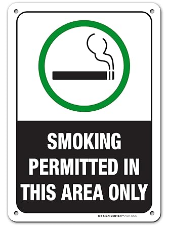 Designated Smoking Area Sign 7 X 10 Industrial Grade Aluminum Easy Mounting Rust Free Fade Resistance Indoor Outdoor Usa Made By My Sign Center Amazon Com Industrial Scientific