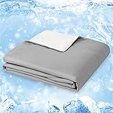 Style Quarters Cooling Comforter for Hot Sleepers and Night Sweats Queen Size, Double Sides Lightweight Breathable Summer Comforter Reversible Cool Blanket, Grey&White 90"x90"