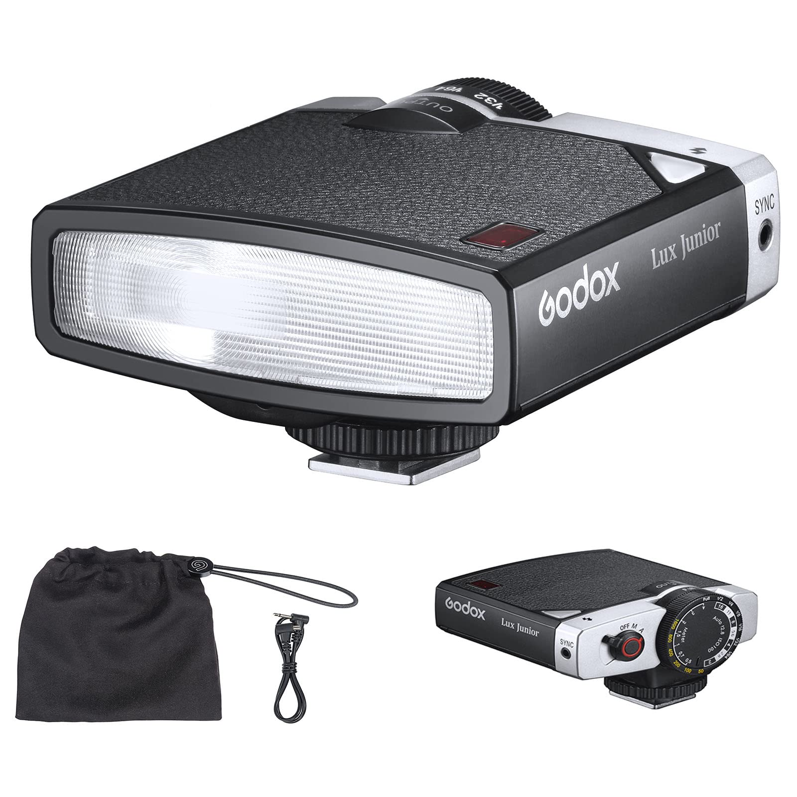 Godox Lux Junior Retro Camera Flash On-Camera Flash Speedlite, Speedlight Compatible with Canon Sony Nikon Fuji Olympus Cameras