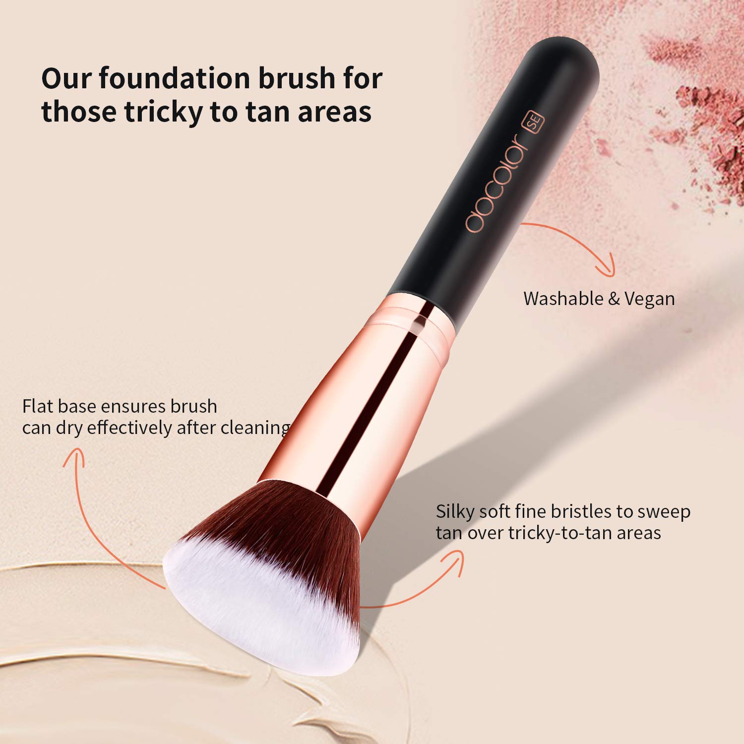 Foundation Makeup Brush Flat Top Kabuki Brushes - Docolor Professional Face Make Up Brushes for Blending Liquid, Cream, and Flawless Powder Cosmetics - Buffing, Blending, and Face Brush: Beauty
