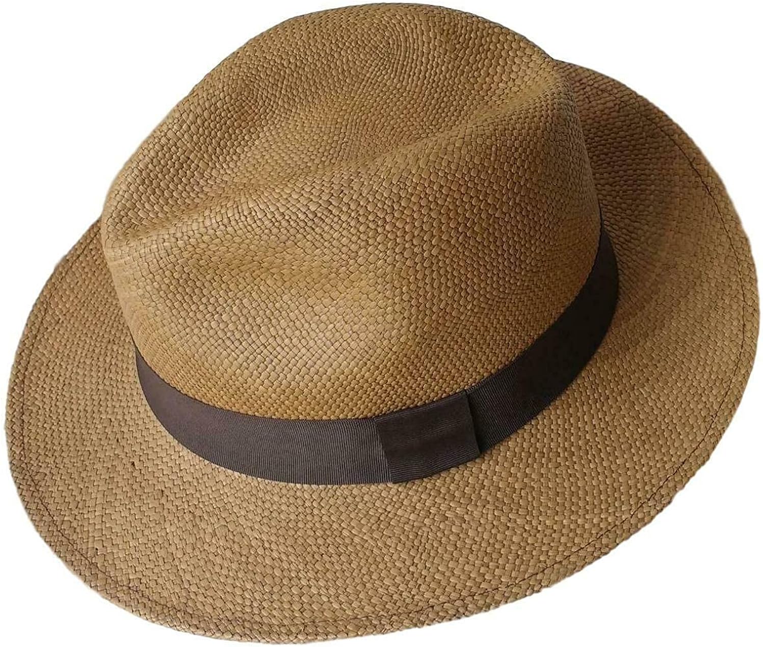 Equal Earth Genuine Brown Panama Hat Centre Dent Crown Fedora Classy Ecuador Quality Brown