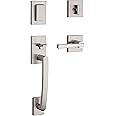 Baldwin Spyglass , Front Entry Handleset with Interior Lever, Featuring SmartKey Deadbolt Re-Key Technology and Microban Protection, in Satin Nickel