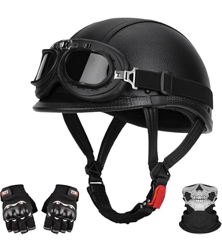 1 2 leather motorcycle helmet HTTMT- MT506-002-M- DOT German Black Half Face Biker Pilot Goggles Size M : Automotive Abu Garcia MLF Max 25114BW***A3M Want coverage that feels Length:10' 0
