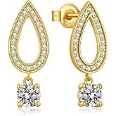 ZDaoBen Dainty Dangle Drop Earrings for Women, 925 Sterling Silver Cubic Zirconia Earrings