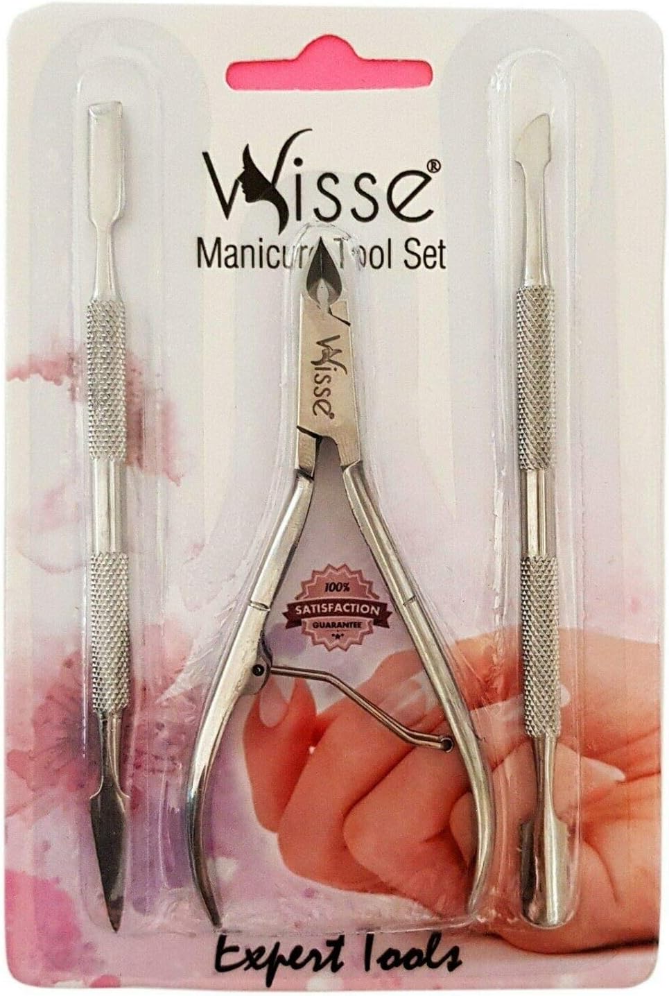 Manicure Tool Set - Nail Cuticle Spoon Pusher Nipper Cutter - 3 Pieces Set