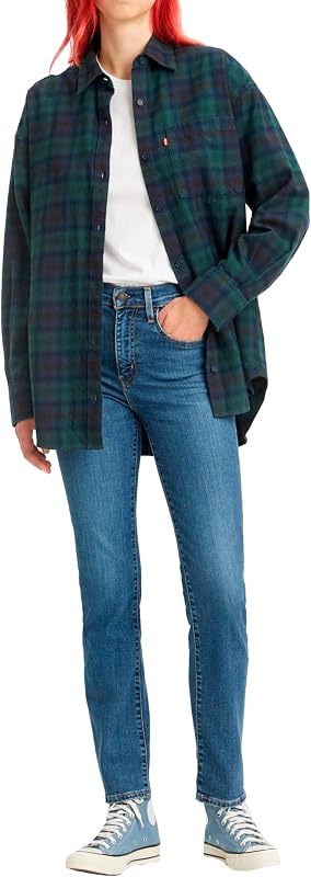 Femme Jeans 724 High Rise Straight, Blue Wave Mid, 27W / 30L — photo 1 sur 8