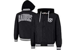 Ultra Game Mens NFL Official Bomber Satin Jacket Hoodie